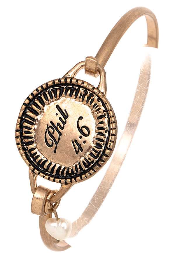 PHIL 4:6 ACCENT BANGLE BRACELET