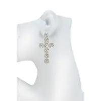 Chunky Glass Cross Hoop Earrings