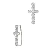 Chunky Glass Cross Hoop Earrings