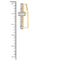 Chunky Glass Cross Hoop Earrings