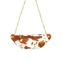 COW PRINT FASHION WAIST BAG - COW/BEIGE