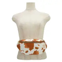 COW PRINT FASHION WAIST BAG - COW/BEIGE