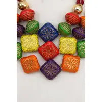 MULTI COLOR BOHO CHIC STATEMENT NECKLACE SET