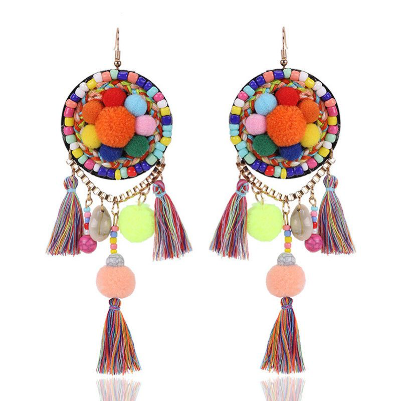 Handmade Ethnic Bohemian Style Colorful Creative Tassel Earrings